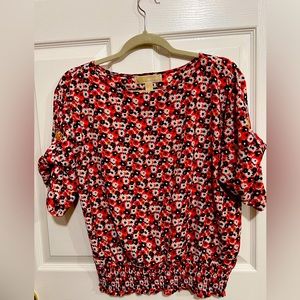 Michael Kors Floral Pink Blouse Size Small